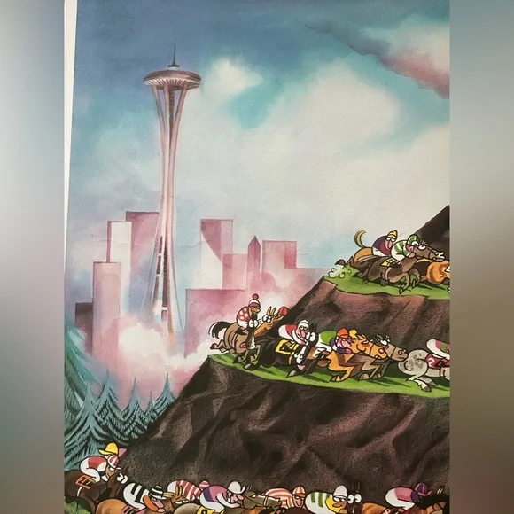 Longacres Park Horse Racing Poster Emerald Racing Association Seattle 18x24 Vtg - Picture 8 of 11